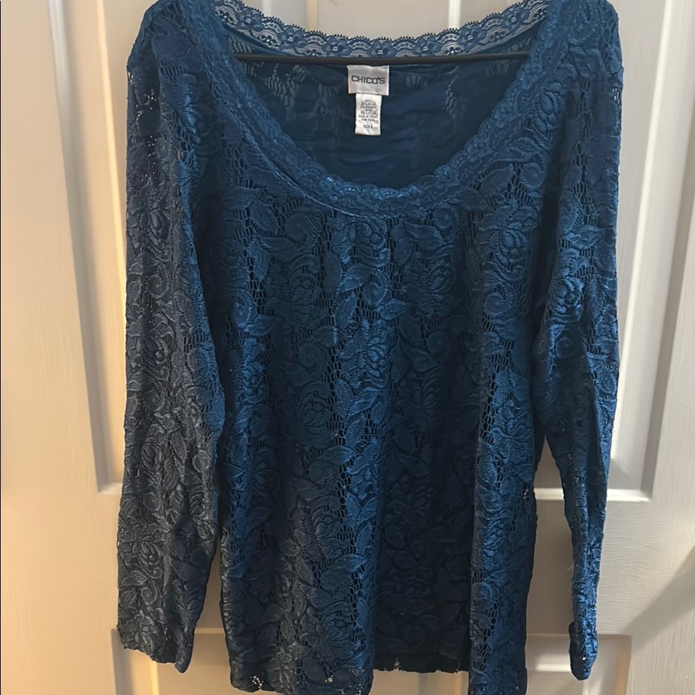 Chico's Teal Lace Top